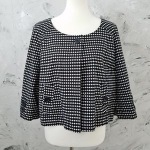 LOFT Black & White Crossover Crop Jacket